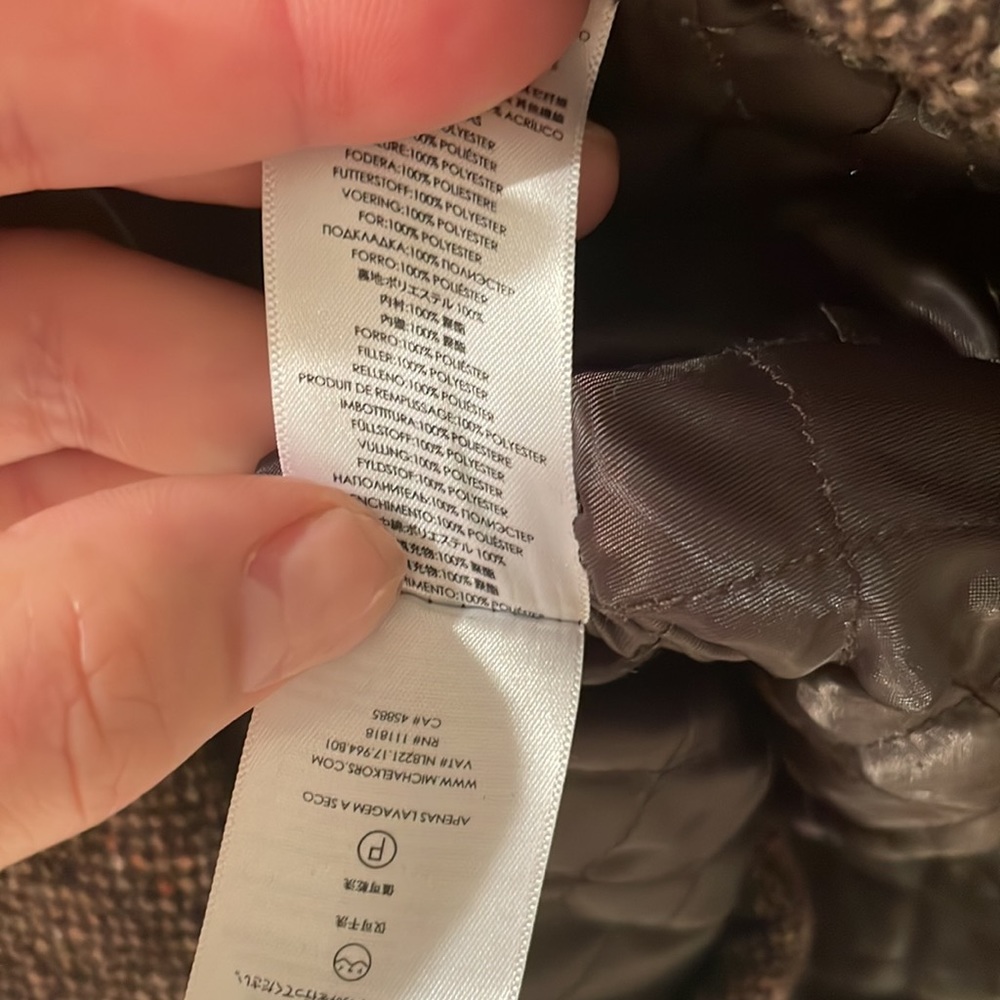 Sold Micheal kors tweed peacoat jacket with vegan leather but real fur looks - Picture 7 of 8